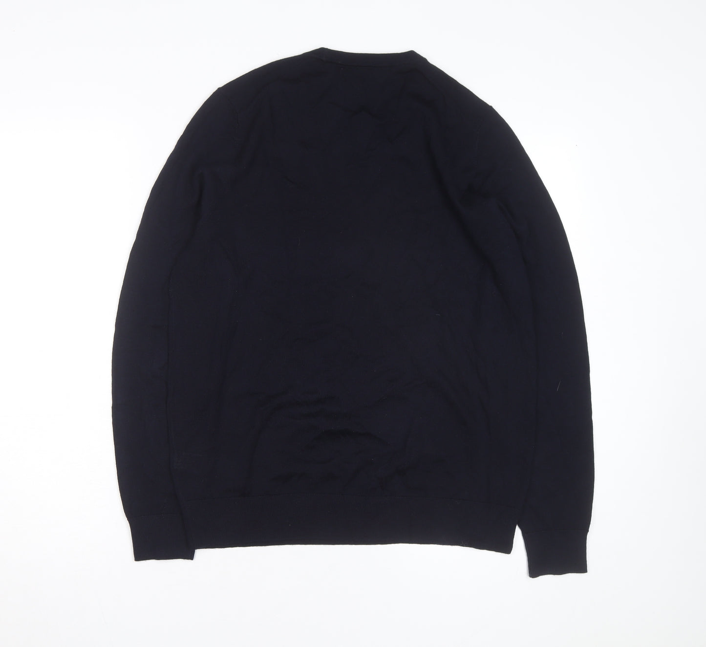 Marks and Spencer Autograph Men's Blue Merino Wool Crew Neck Jumper M
