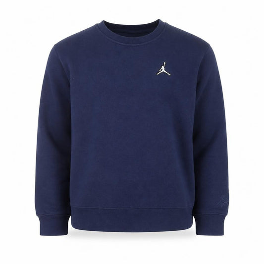 Front view of Jordan boys’ blue pullover crew neck fleece sweatshirt 12-13 years