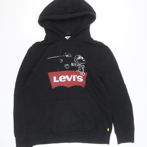 Levi's Men's Black Medium Pullover Hoodie with Graphic Print