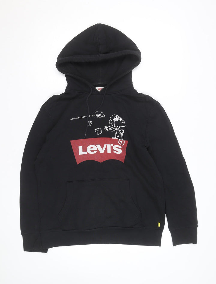 Levi's Men's Black Medium Pullover Hoodie with Graphic Print