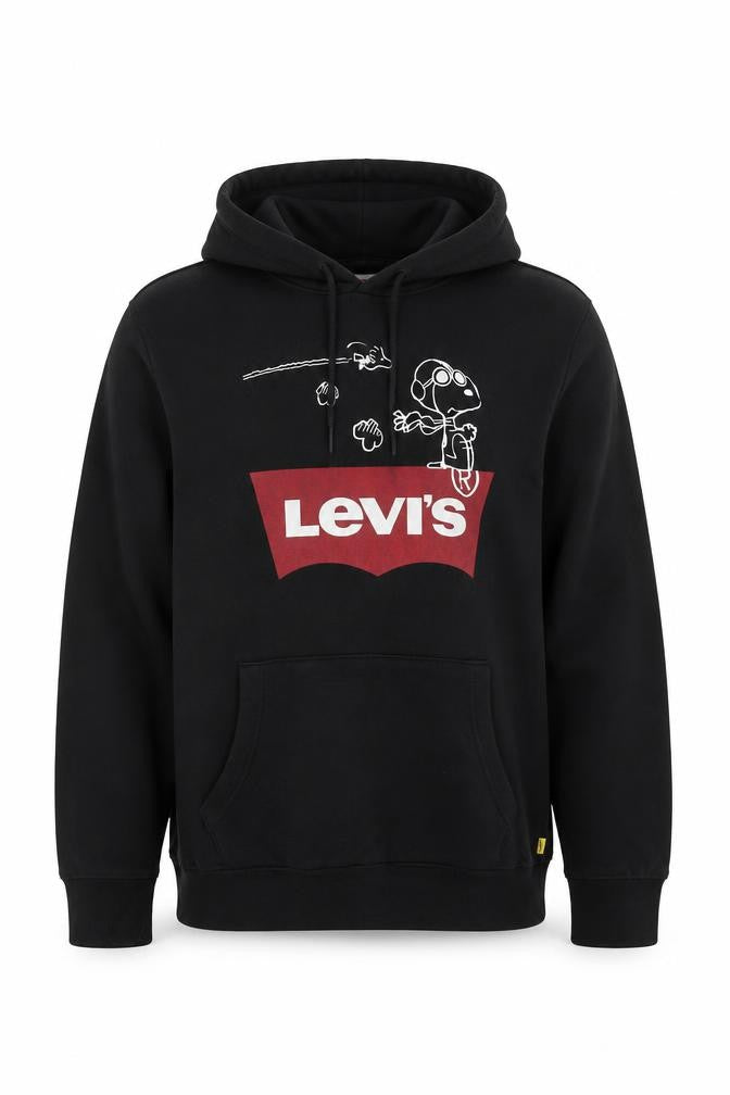 Levi's Men's Black Medium Pullover Hoodie with Graphic Print