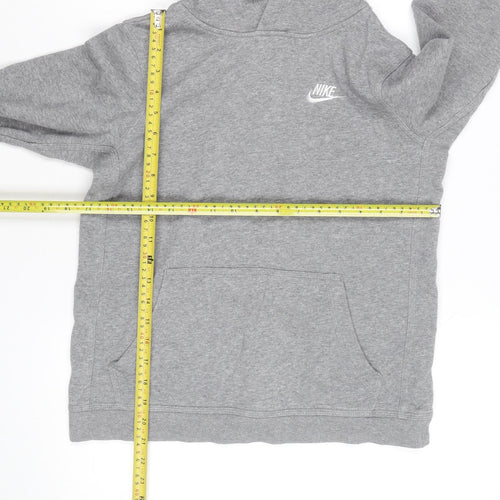Nike Boys Grey Pullover Hoodie Sz 12-13 Years Cotton Blend Logo