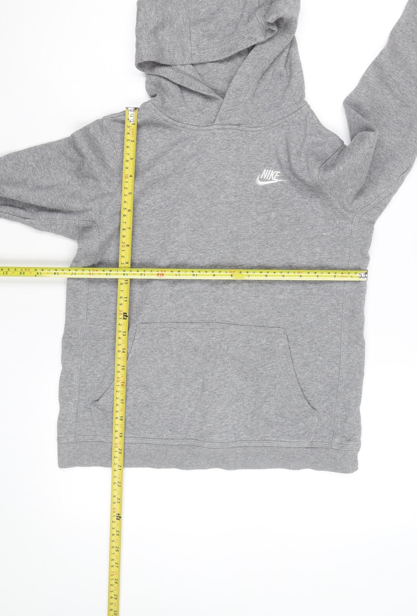 Nike Boys Grey Pullover Hoodie Sz 12-13 Years Cotton Blend Logo