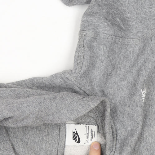 Nike Boys Grey Pullover Hoodie Sz 12-13 Years Cotton Blend Logo