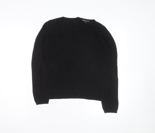 Mango Women Black XS Crew Neck Knit Pullover Jumper
