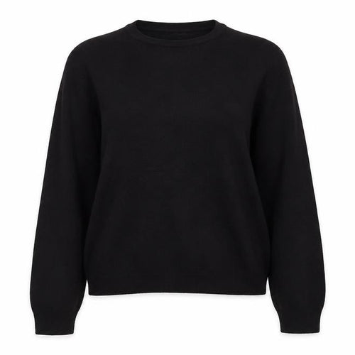 Mango Women Black XS Crew Neck Knit Pullover Jumper