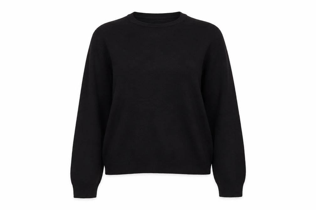 Mango Women Black XS Crew Neck Knit Pullover Jumper
