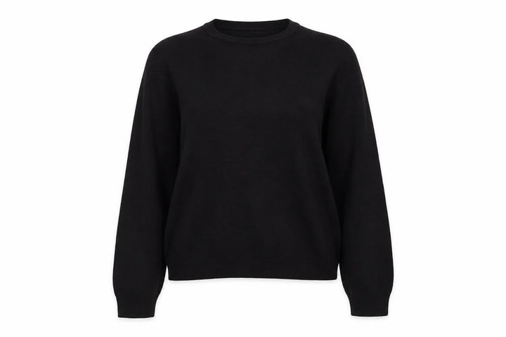 Mango Women Black XS Crew Neck Knit Pullover Jumper
