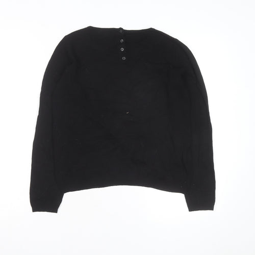 Mango Women Black XS Crew Neck Knit Pullover Jumper