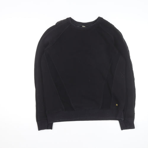 Biba Women Black Size 8 Lace Panel Pullover Sweatshirt