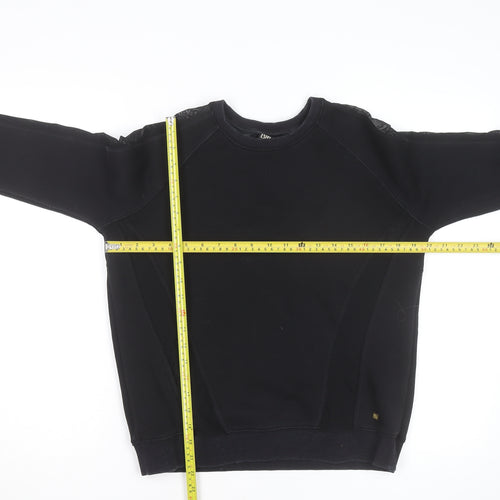 Biba Women Black Size 8 Lace Panel Pullover Sweatshirt