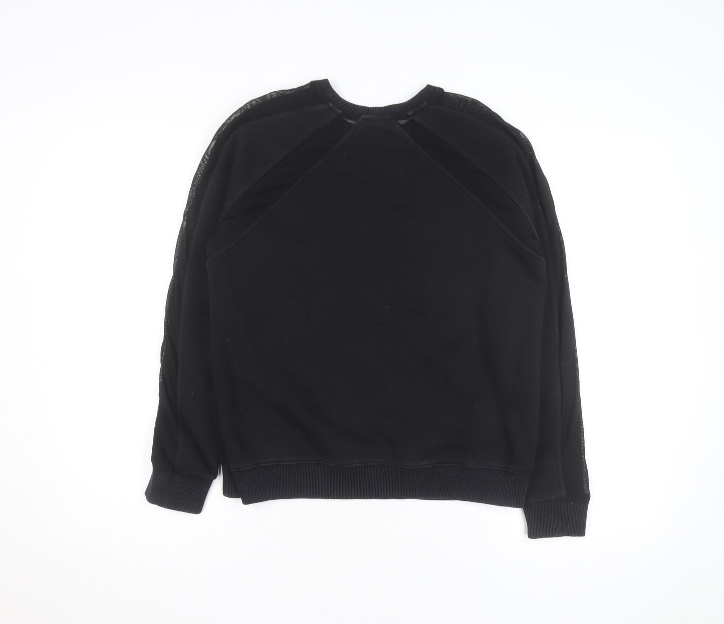 Biba Women Black Size 8 Lace Panel Pullover Sweatshirt