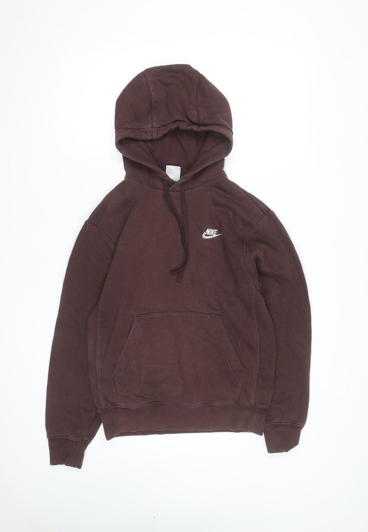 Nike Men's Brown Pullover Hoodie XS Fleece Logo Sweatshirt