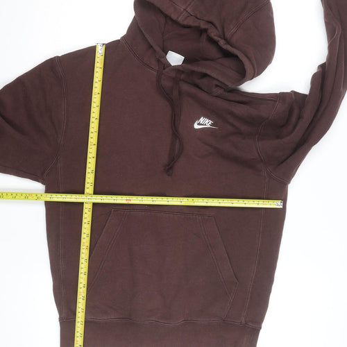Nike Men's Brown Pullover Hoodie XS Fleece Logo Sweatshirt