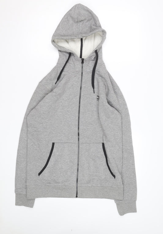 Jack & Jones Men's Grey Tech Full Zip Hoodie Size L