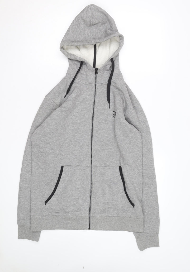 Jack & Jones Men's Grey Tech Full Zip Hoodie Size L