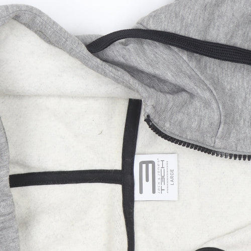 Jack & Jones Men's Grey Tech Full Zip Hoodie Size L