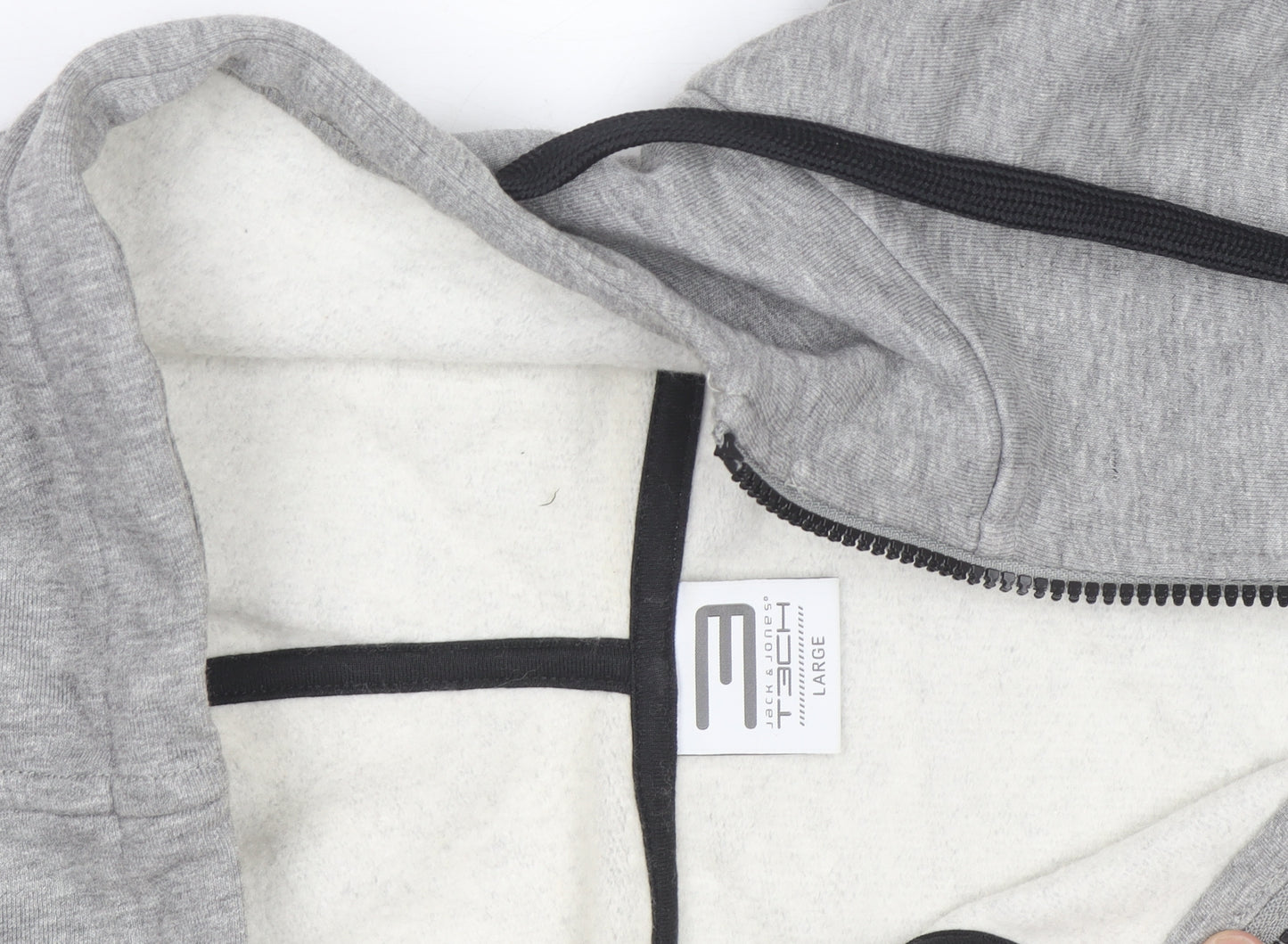 Jack & Jones Men's Grey Tech Full Zip Hoodie Size L