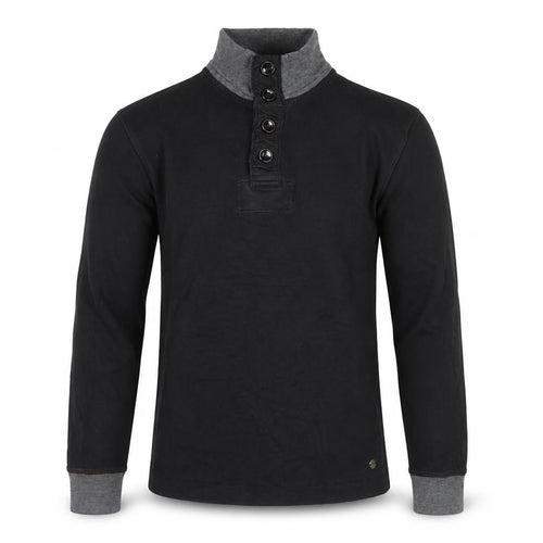 Hugo Boss Men's Black 2XL Stand Collar Long Sleeve Casual Top