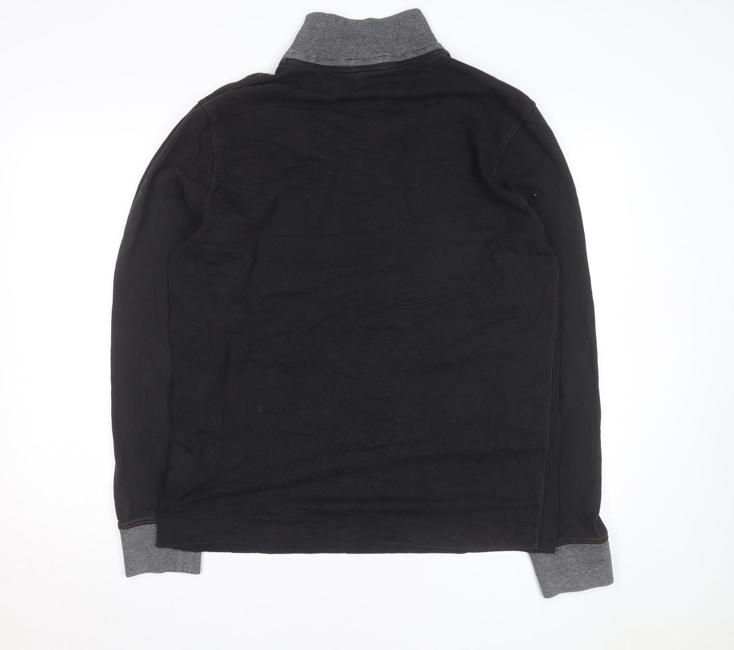 Hugo Boss Men's Black 2XL Stand Collar Long Sleeve Casual Top