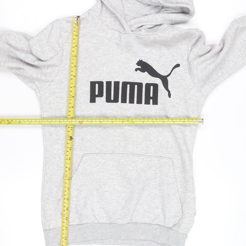 Puma Boys Grey Hoodie Size 146 Pullover Hooded Sweatshirt
