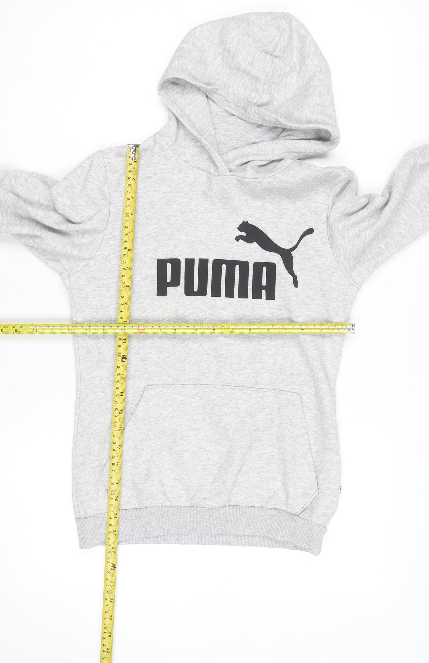 Puma Boys Grey Hoodie Size 146 Pullover Hooded Sweatshirt