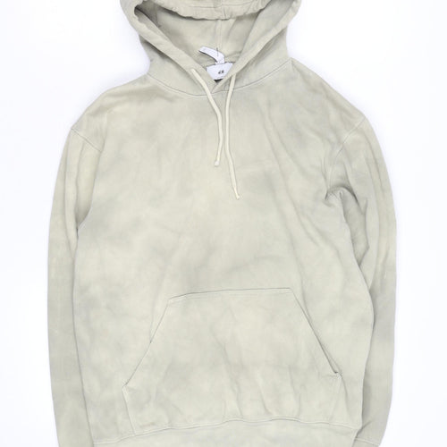 H&M Men's Beige Relaxed Fit Pullover Hoodie Size L