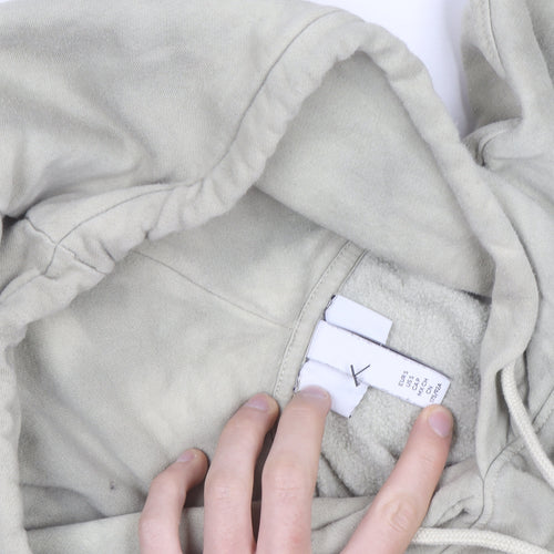 H&M Men's Beige Relaxed Fit Pullover Hoodie Size L