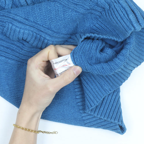 Isle Essentials Women's Blue Full Zip Cotton Jumper Size S 10-12