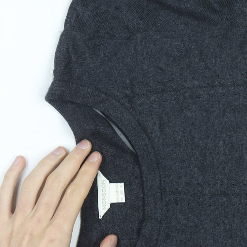 Monsoon Women Grey Wool Blend A-Line Knit Dress Size 12