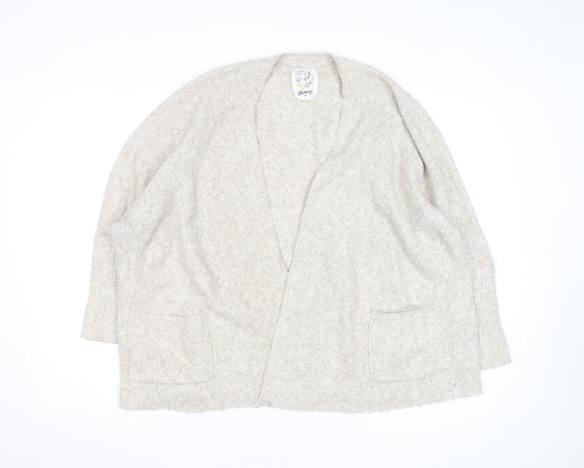 Marks and Spencer Women’s Beige Wool Blend Relaxed Fit Knit Cardigan M