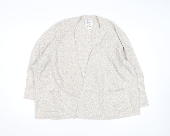 Marks and Spencer Women’s Beige Wool Blend Relaxed Fit Knit Cardigan M