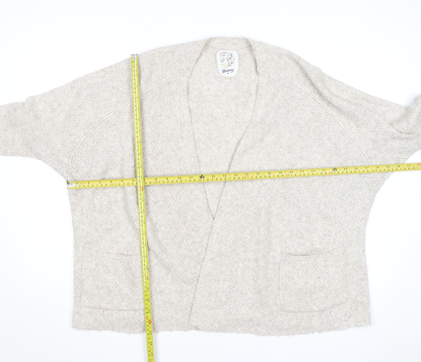 Marks and Spencer Women’s Beige Wool Blend Relaxed Fit Knit Cardigan M