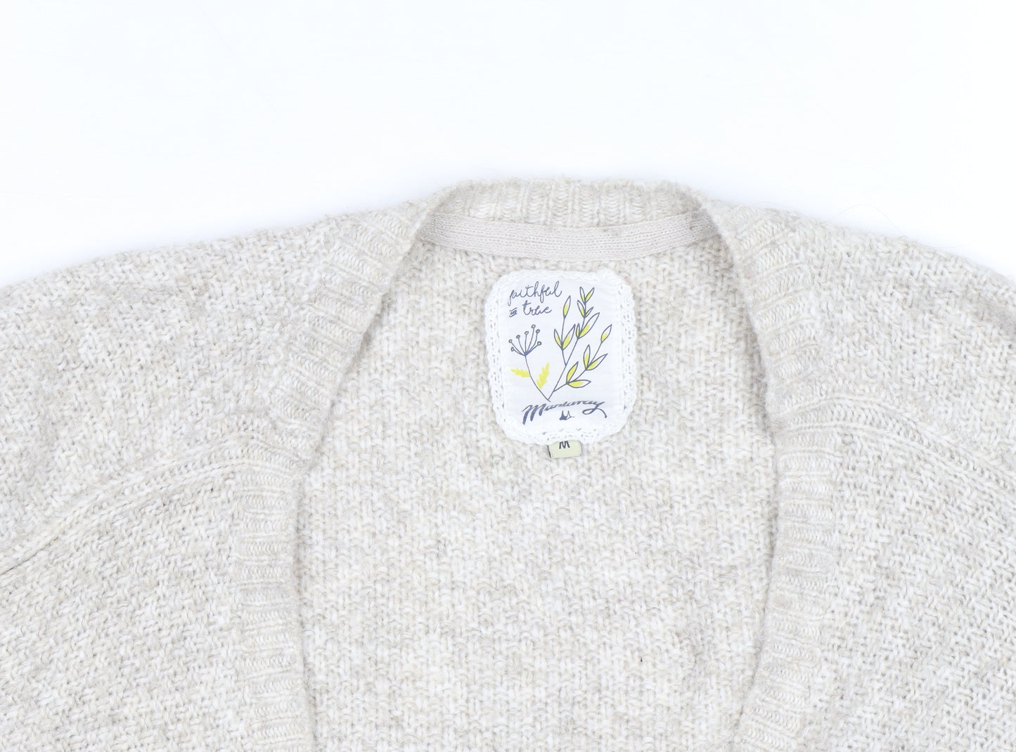 Marks and Spencer Women’s Beige Wool Blend Relaxed Fit Knit Cardigan M