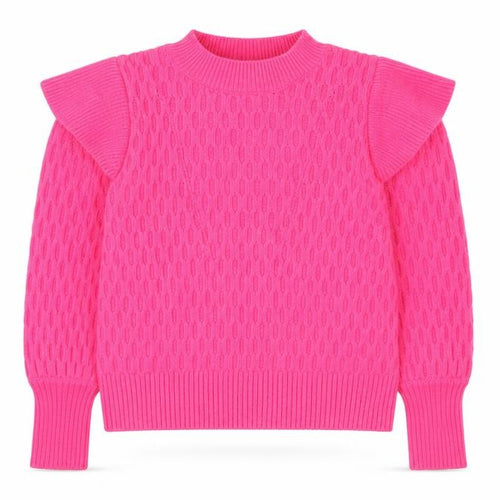 Warehouse Women’s Pink Cable-Knit Mock Neck Jumper Size S