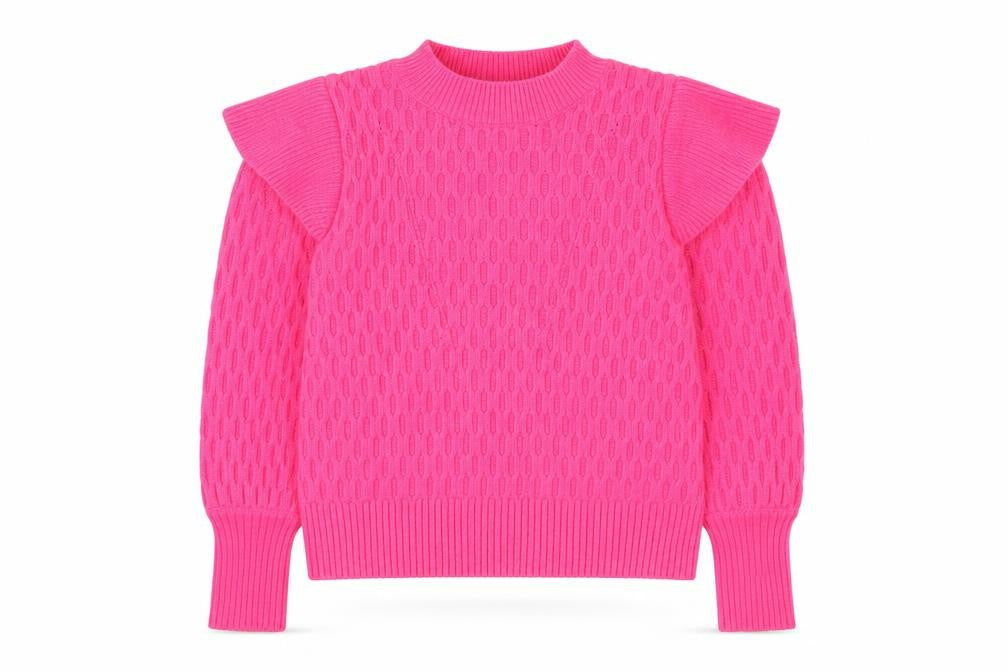 Warehouse Women’s Pink Cable-Knit Mock Neck Jumper Size S