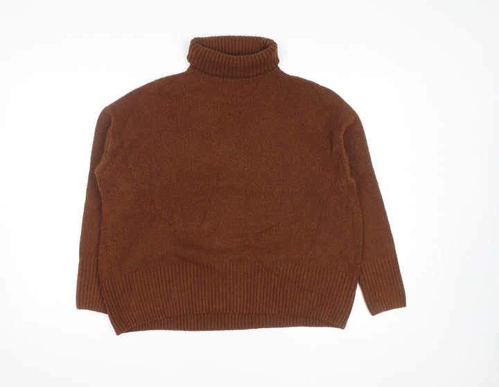 & Other Stories Women Brown Roll Neck Wool Jumper XS