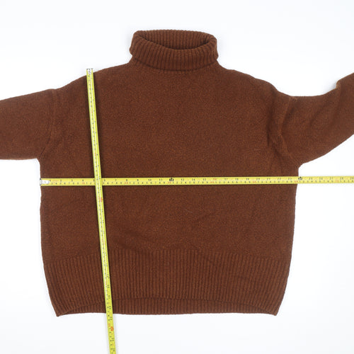 & Other Stories Women Brown Roll Neck Wool Jumper XS