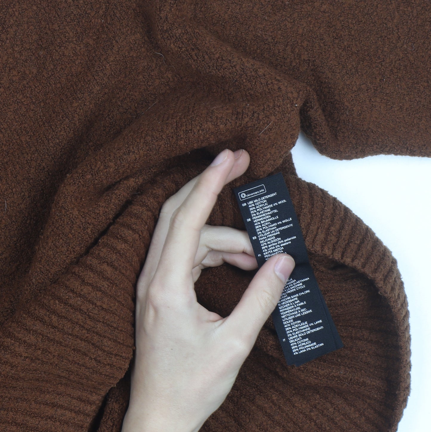& Other Stories Women Brown Roll Neck Wool Jumper XS