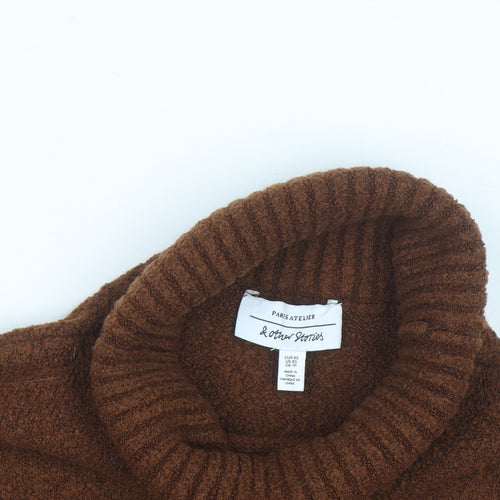 & Other Stories Women Brown Roll Neck Wool Jumper XS