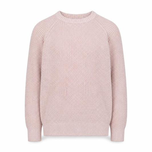 Front view of Marks & Spencer girls’ pink 7-8 years crew neck knitted jumper