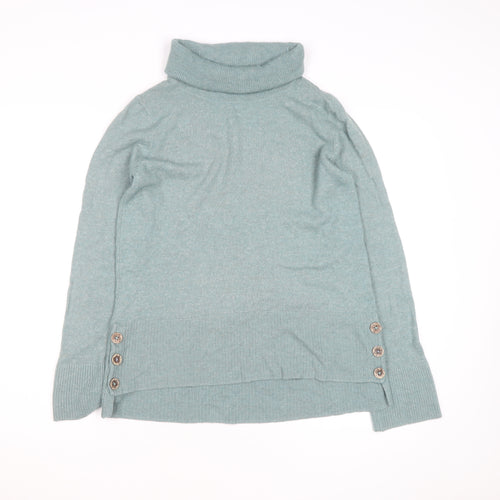 White Stuff Women's Green Roll Neck Wool Pullover Jumper Size 12