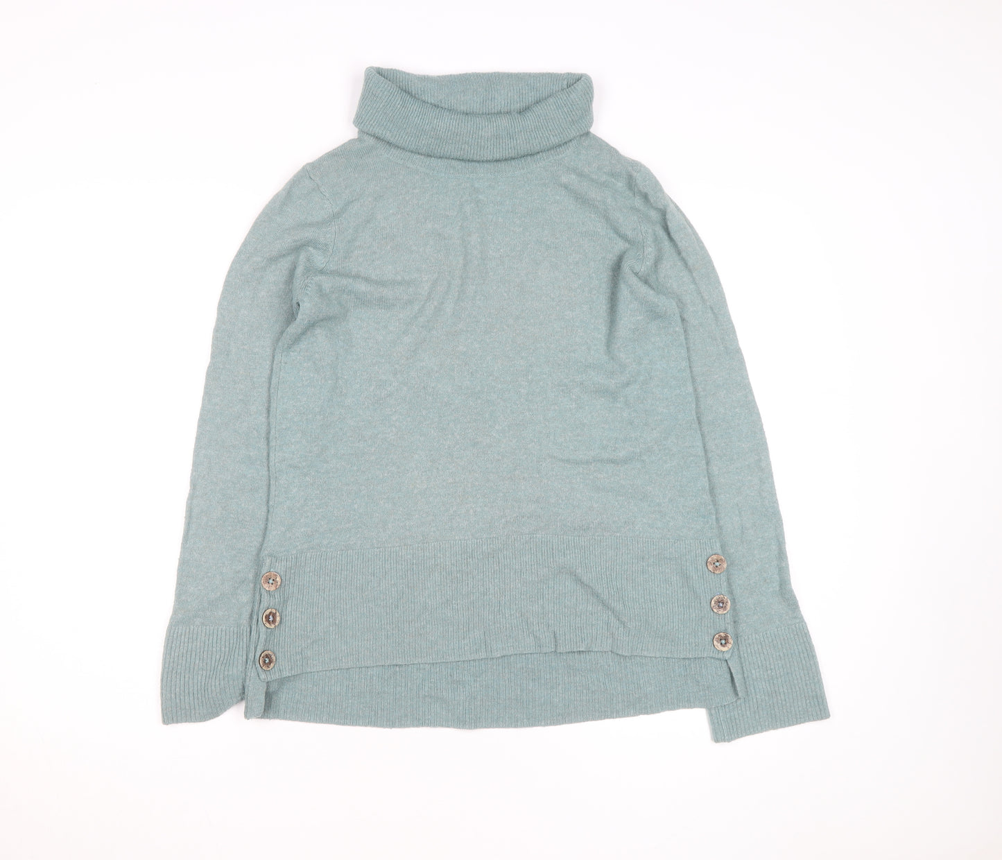 White Stuff Women's Green Roll Neck Wool Pullover Jumper Size 12