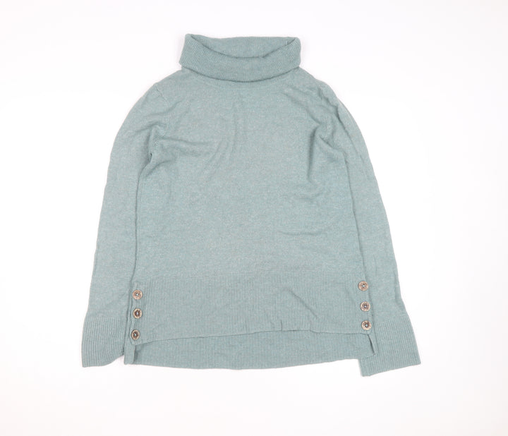 White Stuff Women's Green Roll Neck Wool Pullover Jumper Size 12