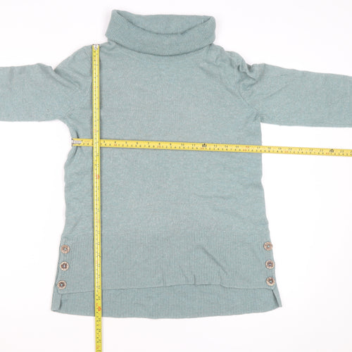 White Stuff Women's Green Roll Neck Wool Pullover Jumper Size 12