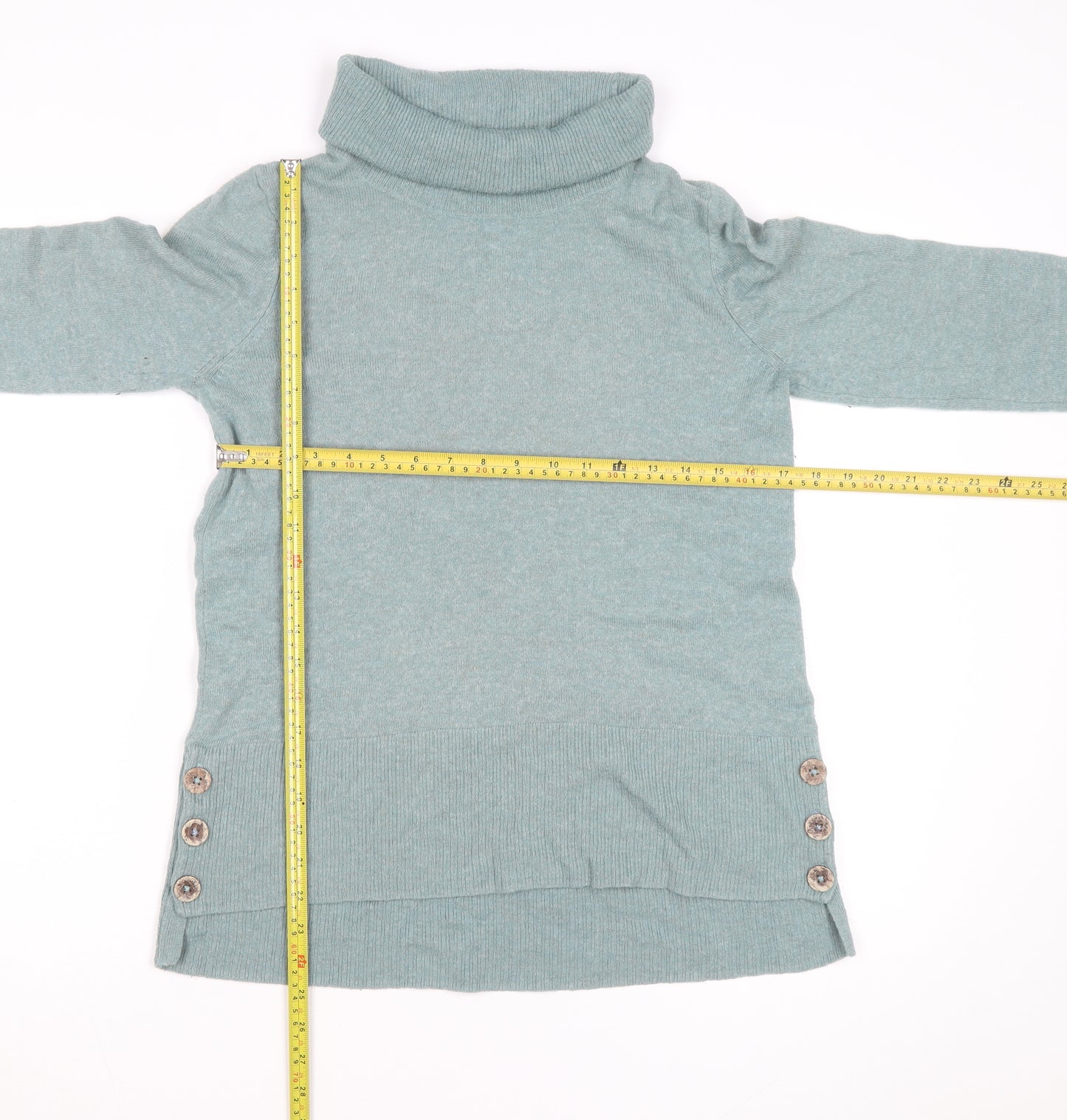 White Stuff Women's Green Roll Neck Wool Pullover Jumper Size 12