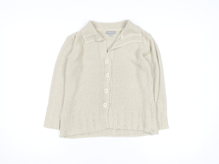 Marks and Spencer Per Una Women Beige Cotton Button Cardigan Size 10