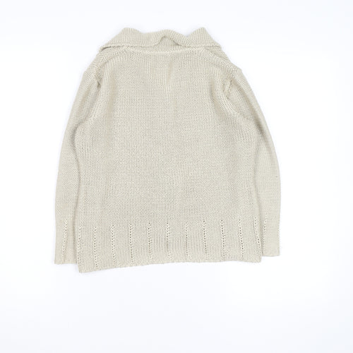 Marks and Spencer Per Una Women Beige Cotton Button Cardigan Size 10
