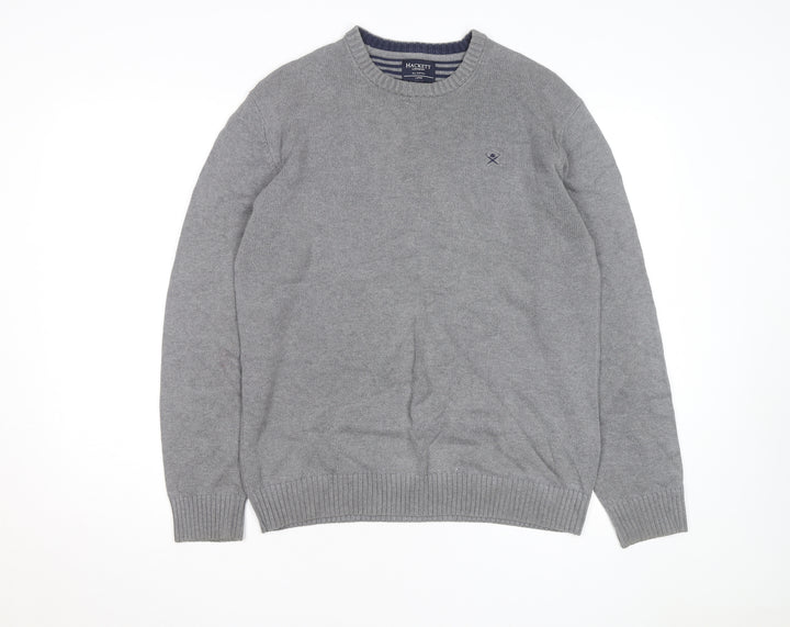 Hackett Men’s Grey Cotton Crew Neck Jumper Size L