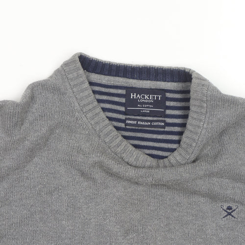 Hackett Men’s Grey Cotton Crew Neck Jumper Size L